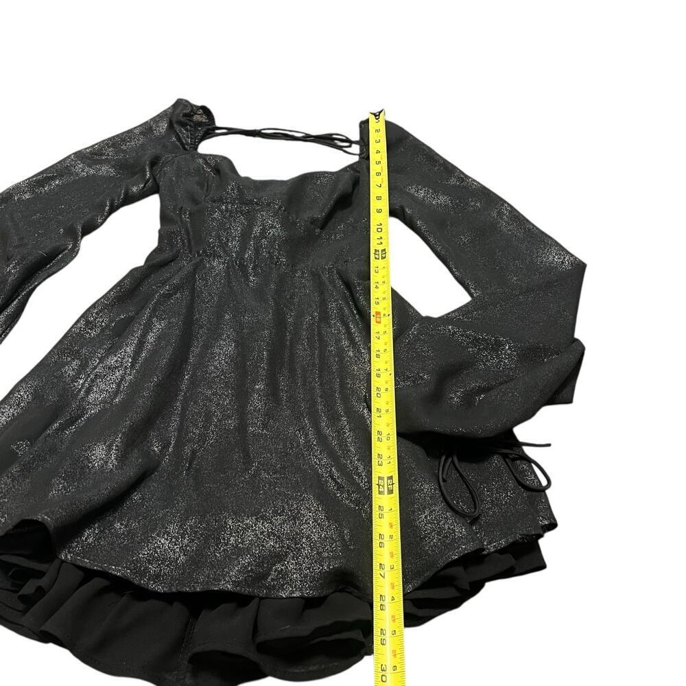 LUCY IN THE SKY Black Shimmer Chiffon Fit & Flare Dress Size S - Picture 6 of 8